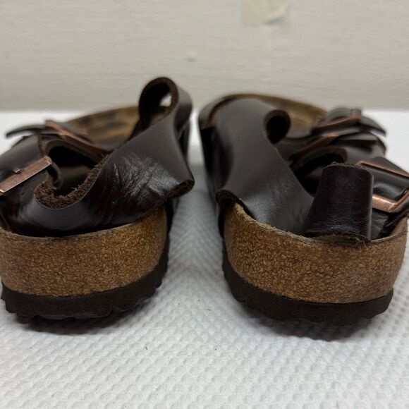 Birkenstock Milano Brown Leather Sandals with Buckles Size 11 - Picture 9 of 11